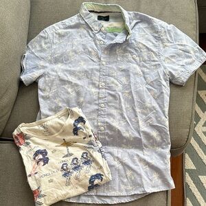 1 Button down palm free shirt & 1 Hawaii T-shirt